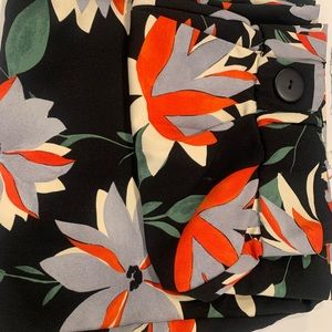 Zara trf collection wide leg floral pants